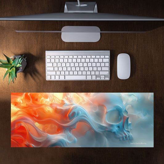 Velvet Sunset Skull by Wikus Schalkwyk Large Desk Pad