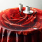 Vibrant Wet Rose Round Tablecloth