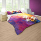 Vibrant Acrylic Lily Bloom Duvet Cover Set