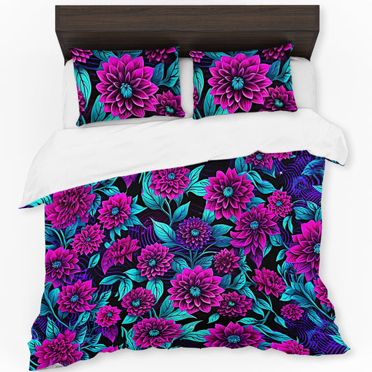 Vibrant Floral Flux Duvet Cover Set