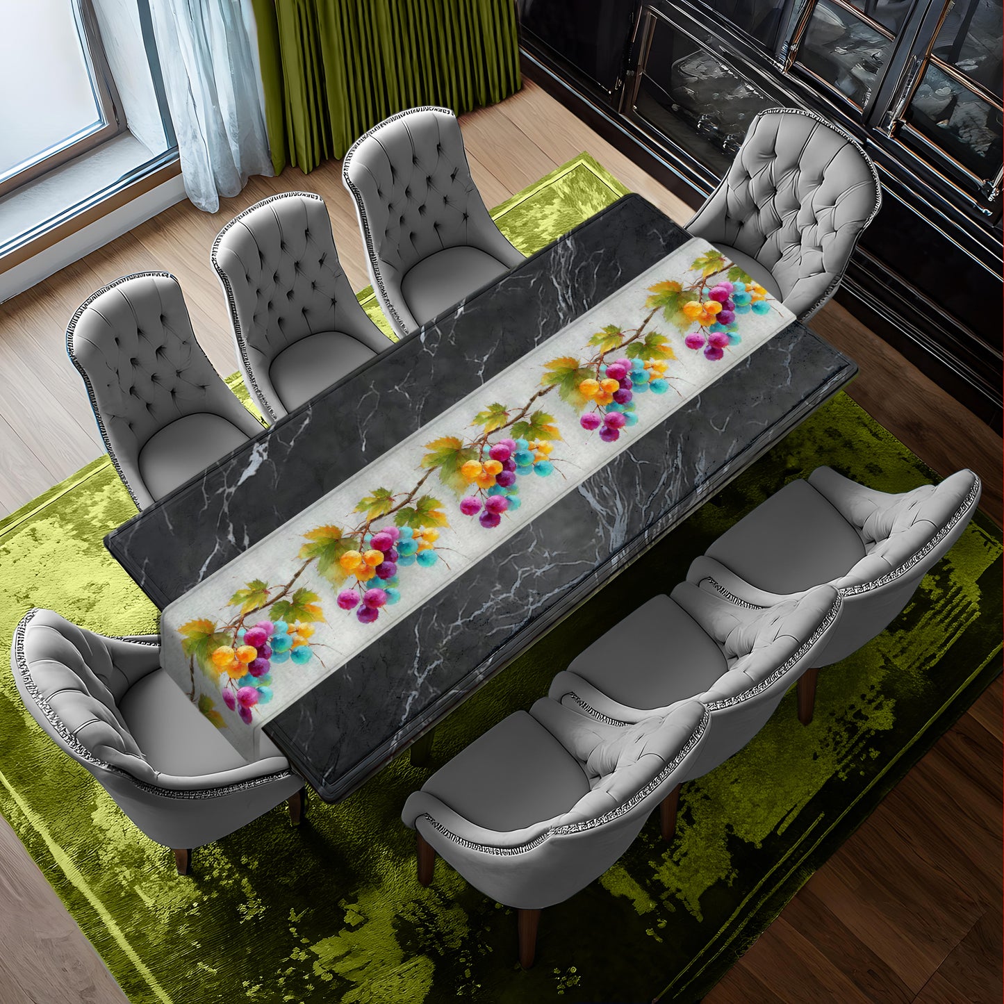 Watercolor Grapevine Table Runner by Wikus Schalkwyk