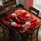 Vibrant Wet Rose Square Tablecloth