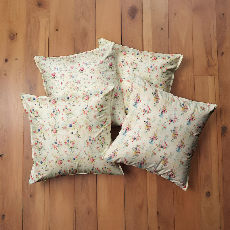 Victorian Paper Floral Art Luxury Scatter Covers Set of 4