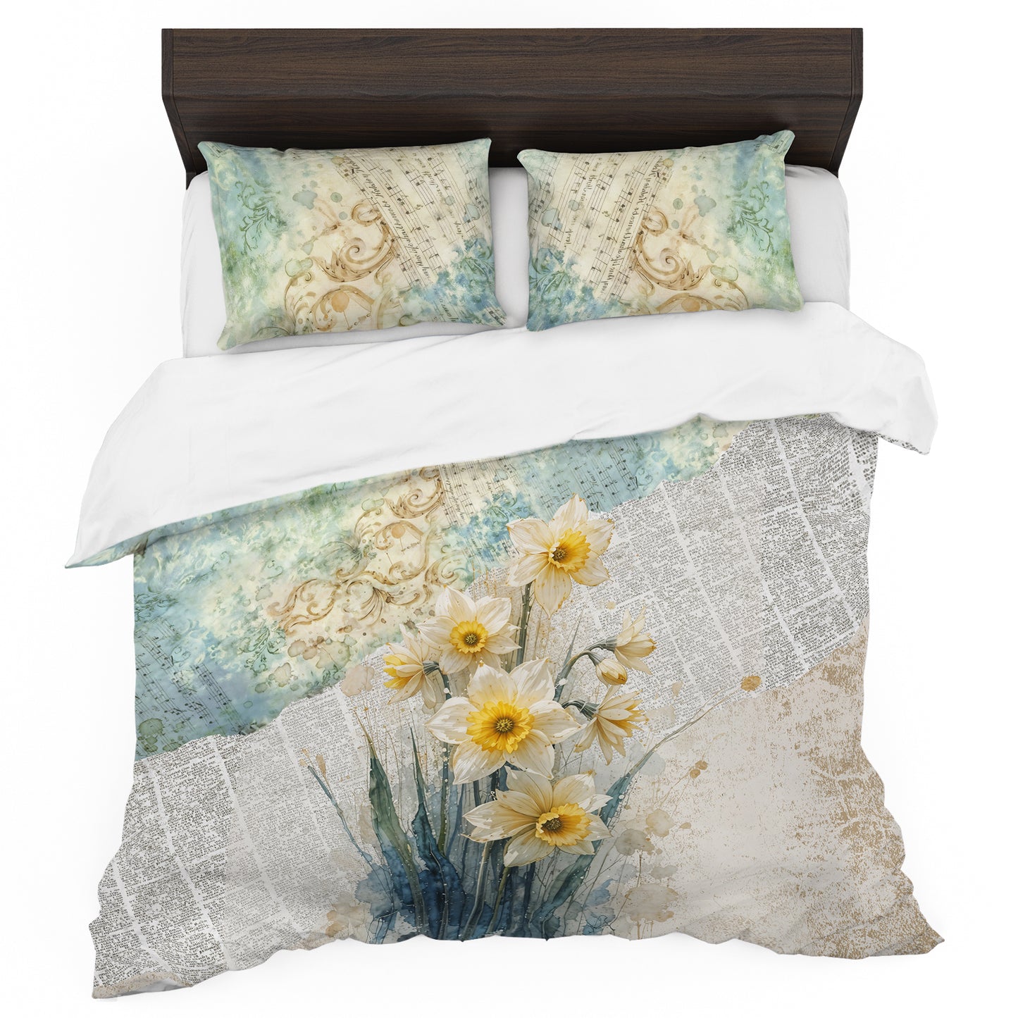 Victorian Daffodil Romance Duvet Cover Set