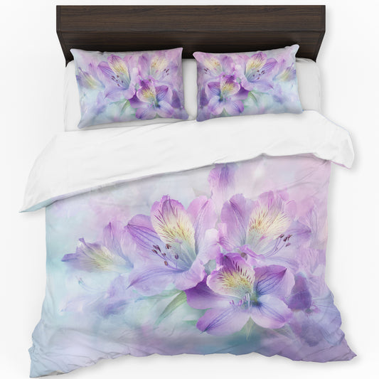 Victorian Purple Petals Duvet Cover Set