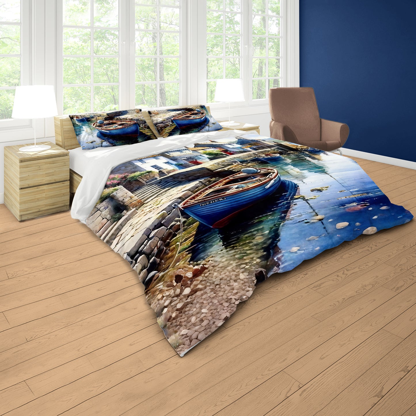 Village by the Sea Duvet Cover Set