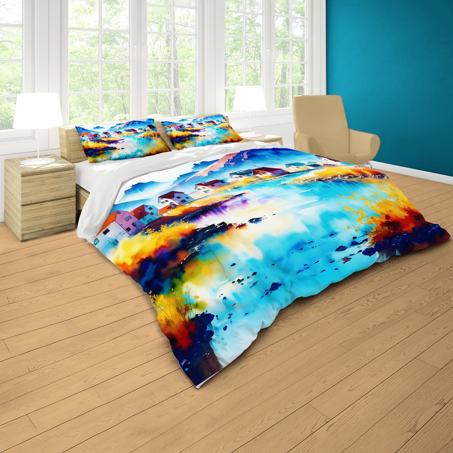 Village by the Waters Duvet Cover Set