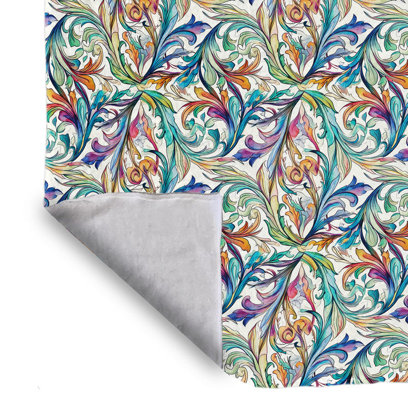 Vinatage Leaves Light Weight Fleece Blanket