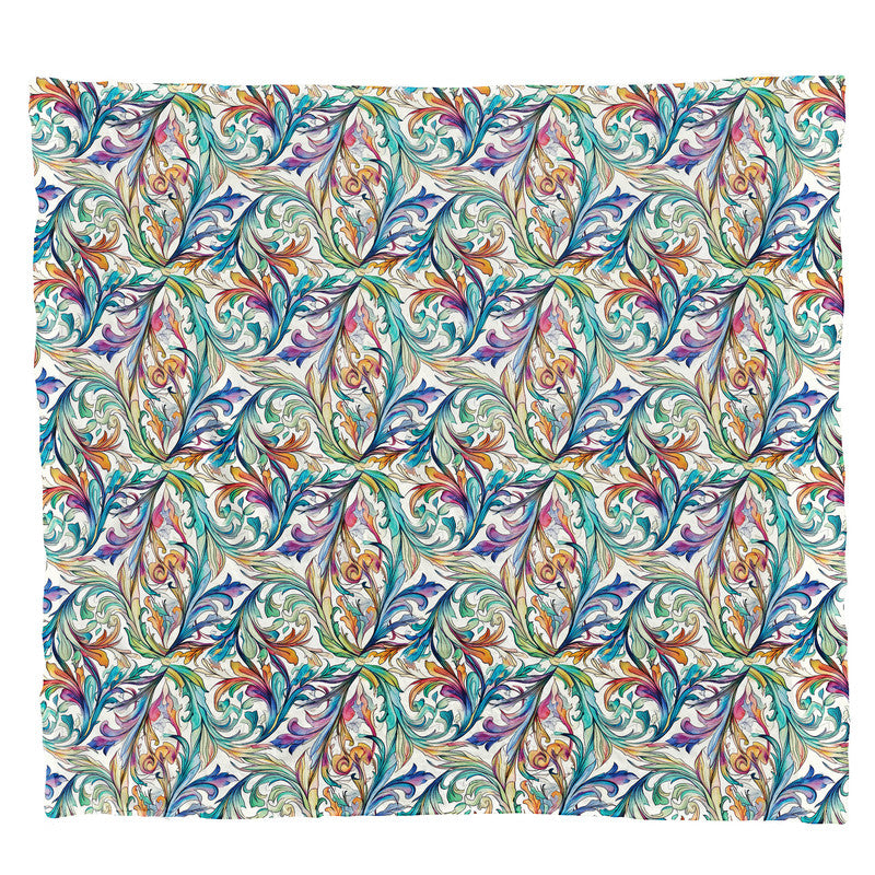 Vinatage Leaves Light Weight Fleece Blanket