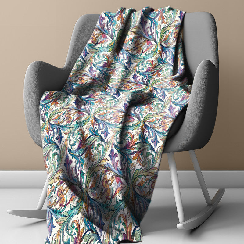 Vinatage Leaves Light Weight Fleece Blanket
