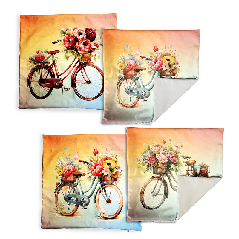 Vintage Bicycle Luxury Scatter Covers Set of 4
