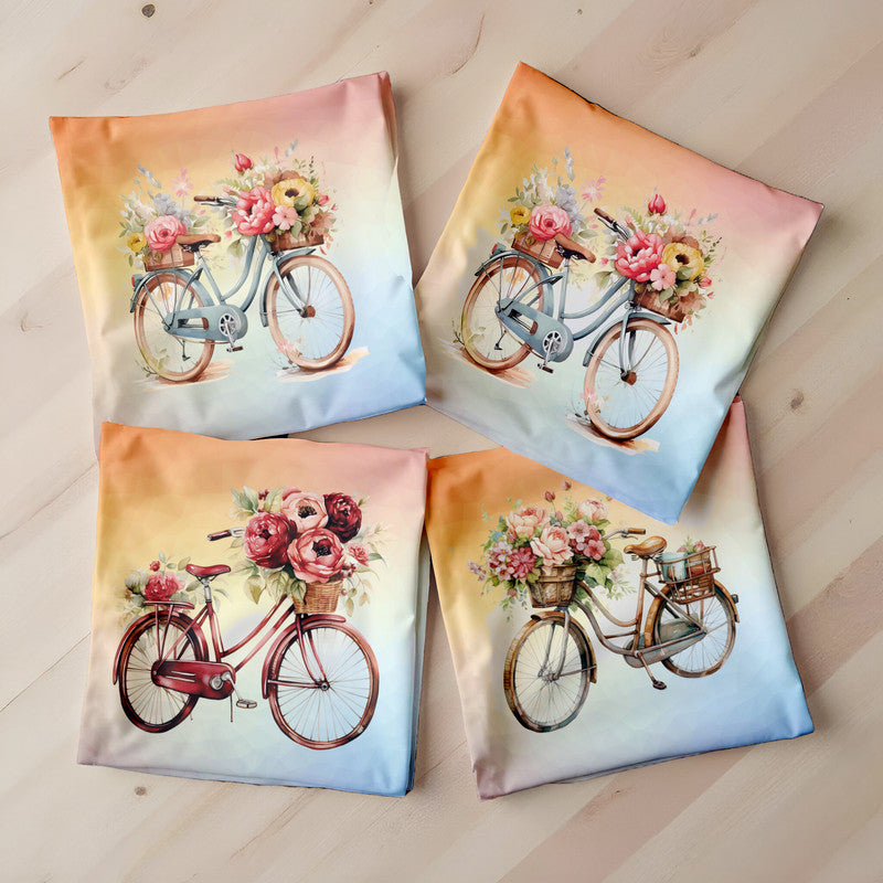 Vintage Bicycle Luxury Scatter Covers Set of 4