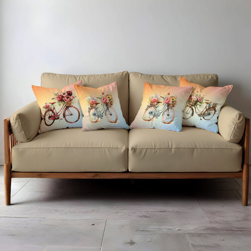 Vintage Bicycle Luxury Scatter Covers Set of 4