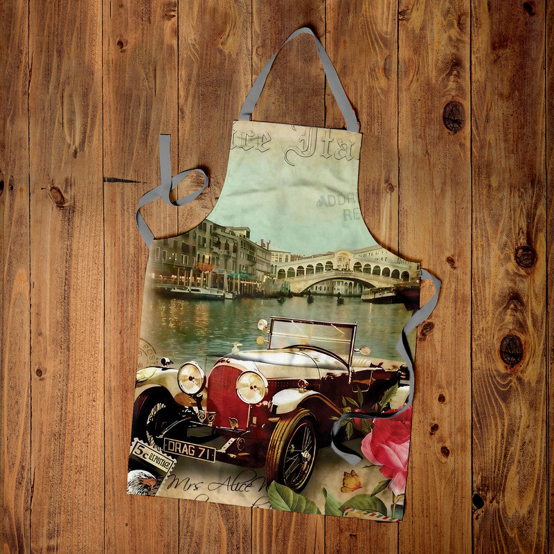Vintage Car Medium Length Apron