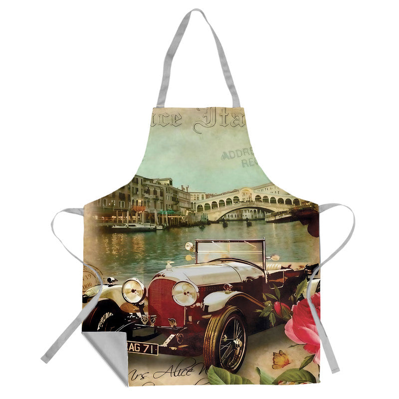 Vintage Car Medium Length Apron