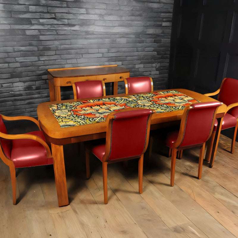 Vintage Orange Floral 160cm Table Runner
