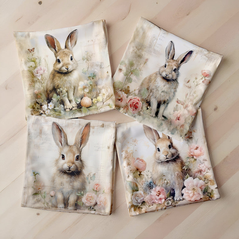 Vintage Rabbits Luxury Scatter Covers Set of 4