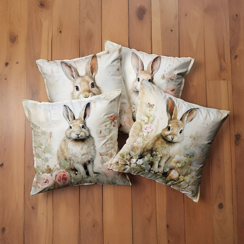 Vintage Rabbits Luxury Scatter Covers Set of 4