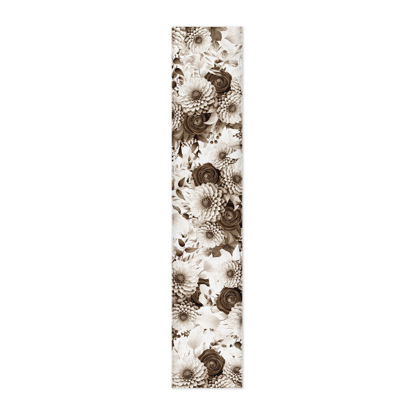 Vintage Sepia Flowers Table Runner by Mark van Vuuren