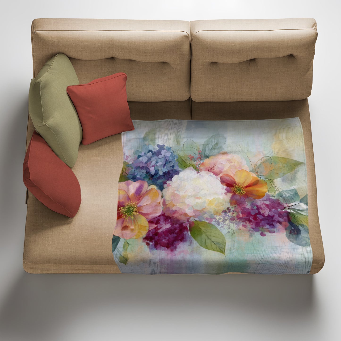 Vintage Bloom Light Weight Fleece Blanket by Wikus Schalkwyk