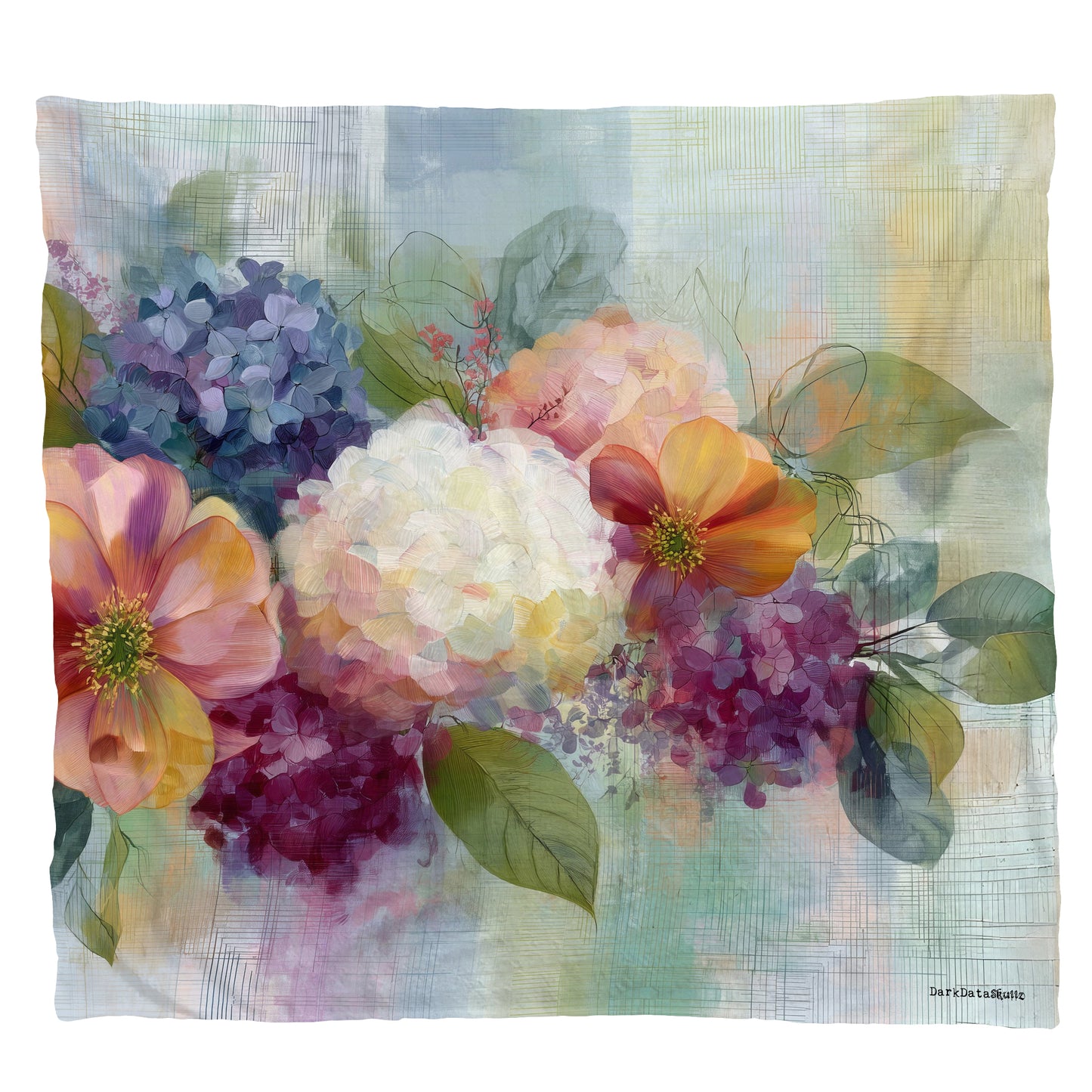 Vintage Bloom Light Weight Fleece Blanket by Wikus Schalkwyk