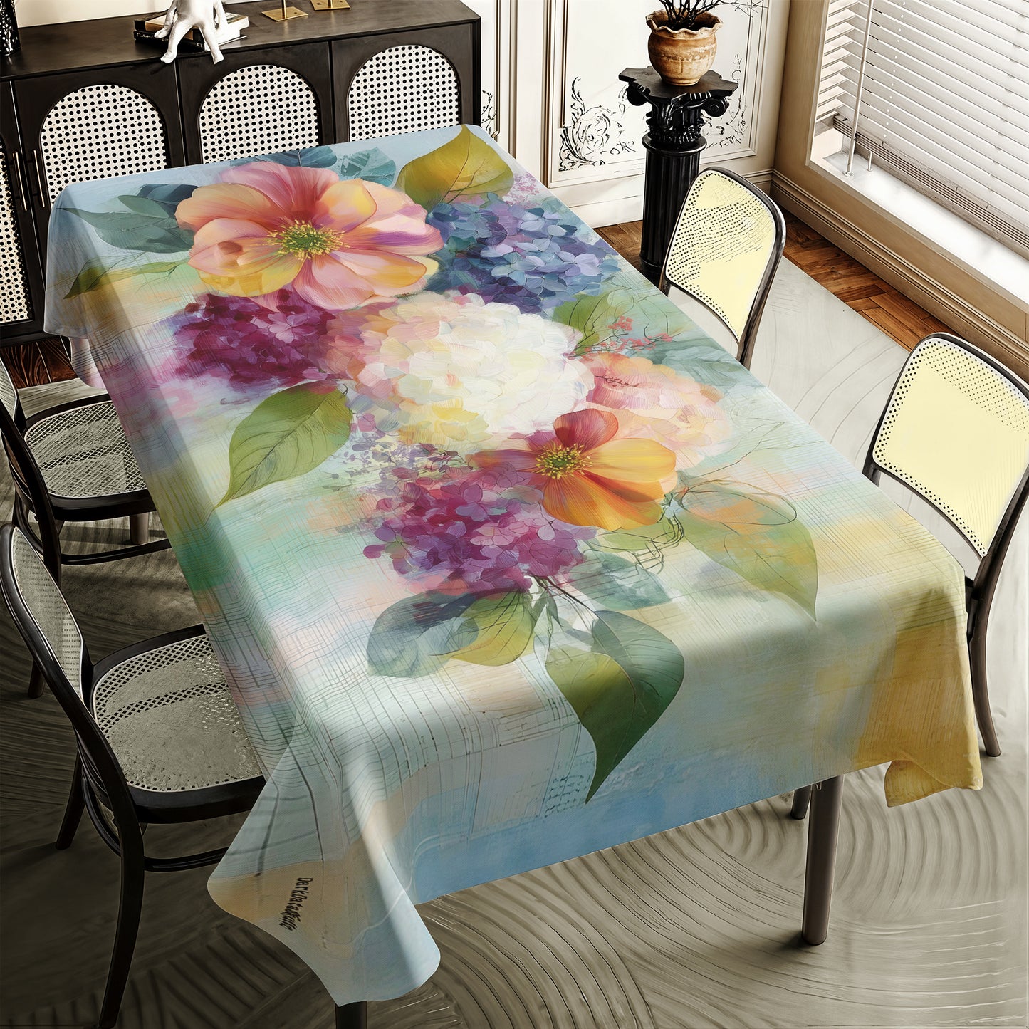 Vintage Bloom Rectangle Tablecloth by Wikus Schalkwyk
