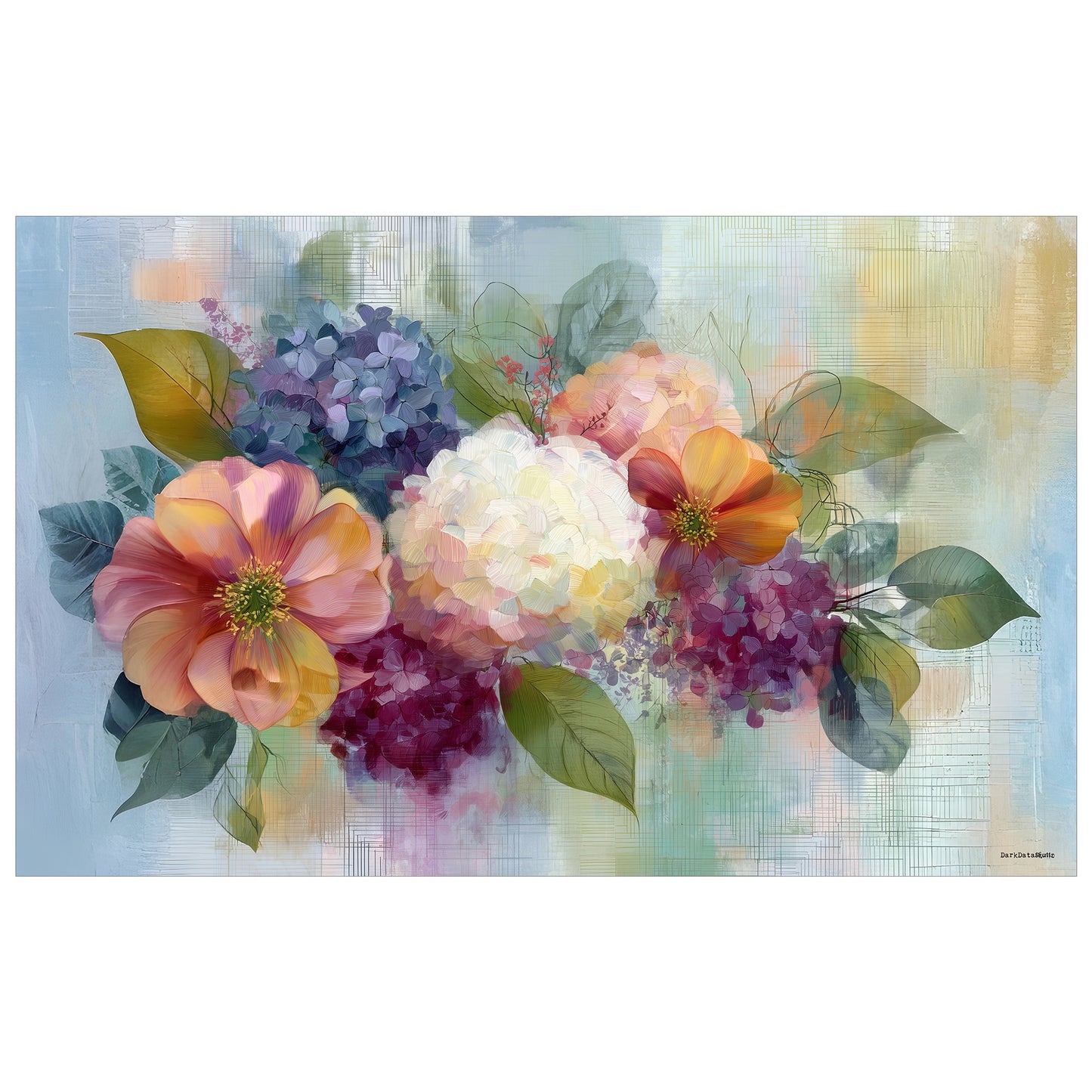 Vintage Bloom Rectangle Tablecloth by Wikus Schalkwyk