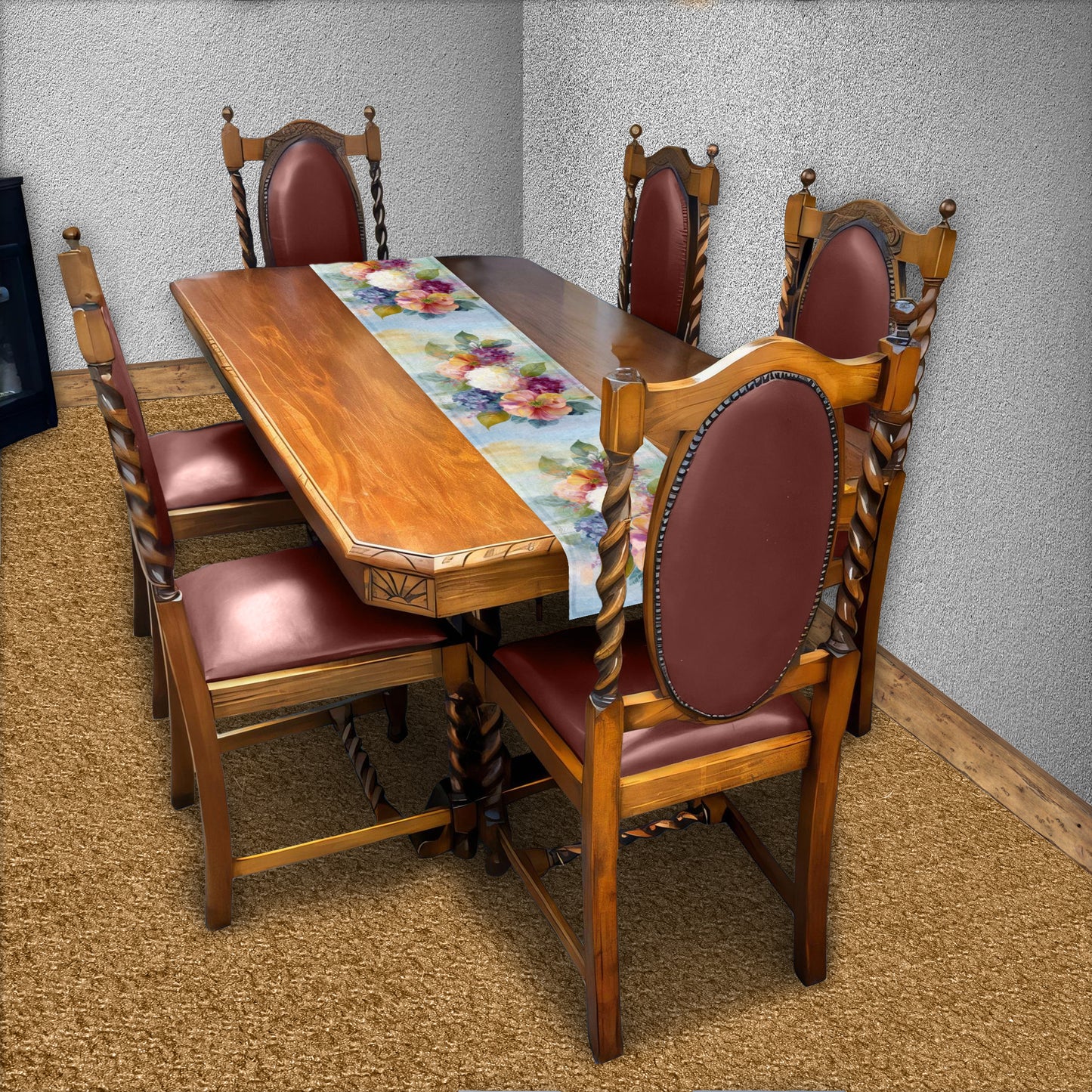 Vintage Bloom Table Runner by Wikus Schalkwyk
