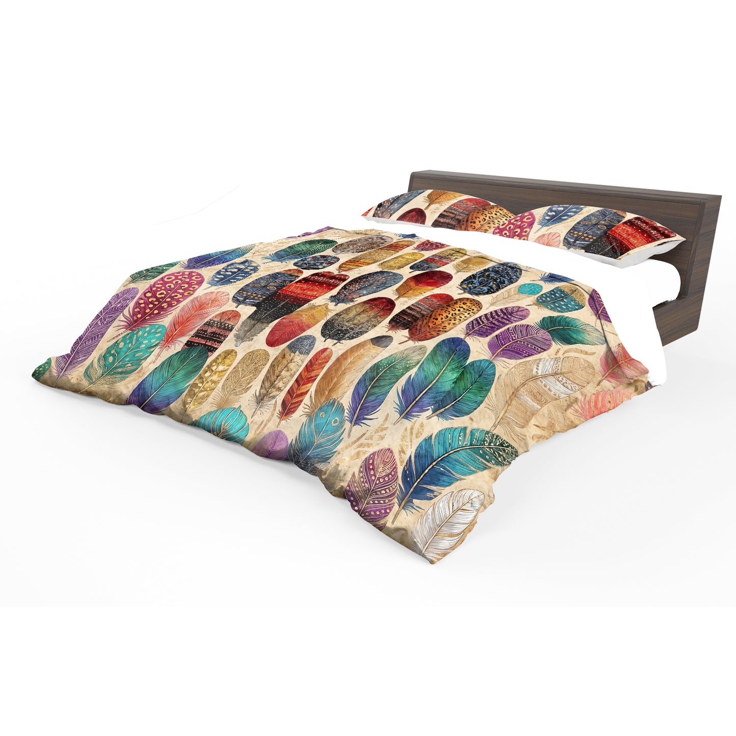 Vintage Bohemian Feathers Duvet Cover Set