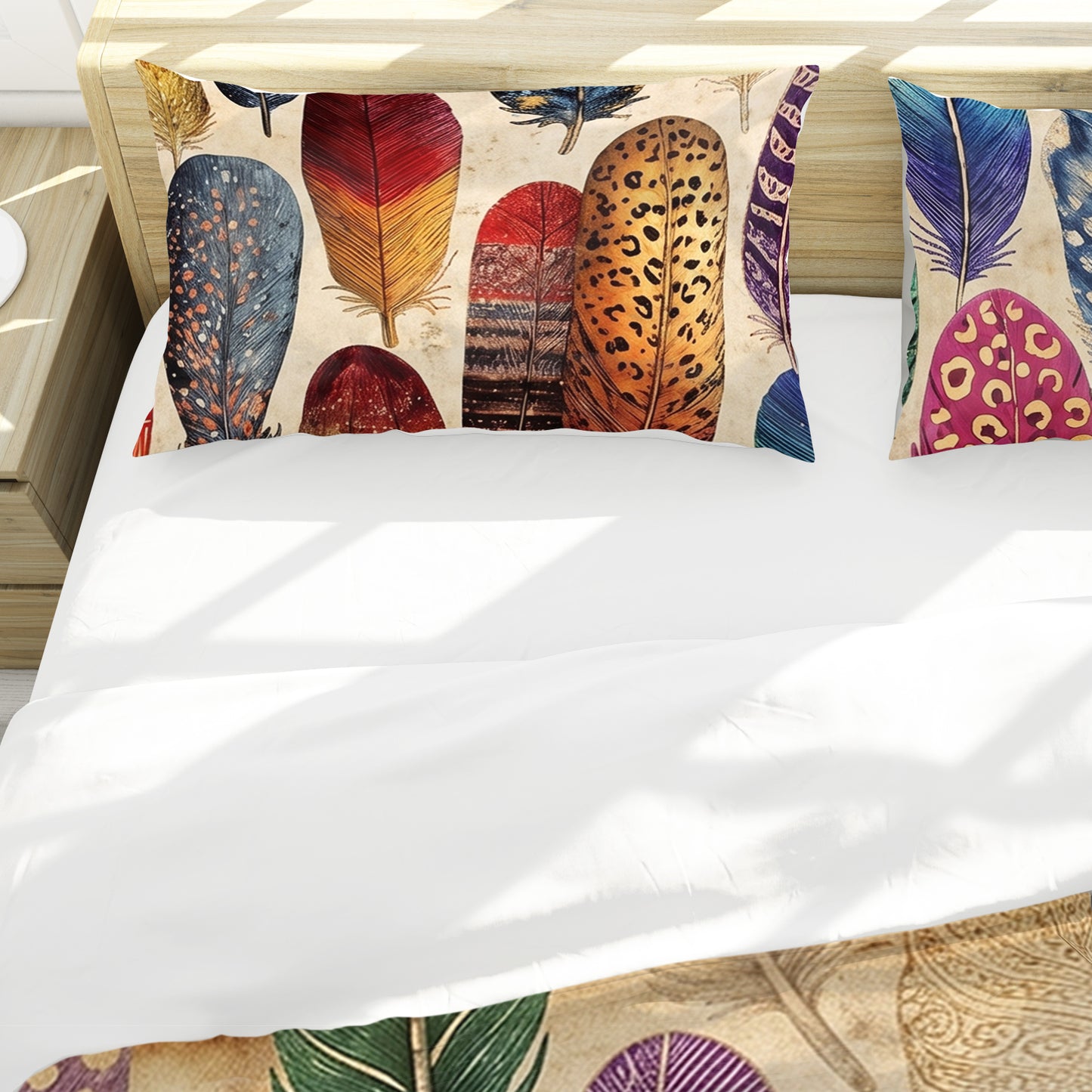 Vintage Bohemian Feathers Duvet Cover Set