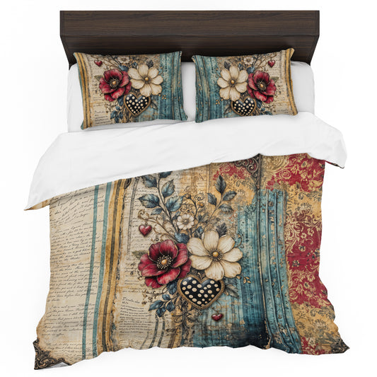 Vintage Botanical Journal Duvet Cover Set