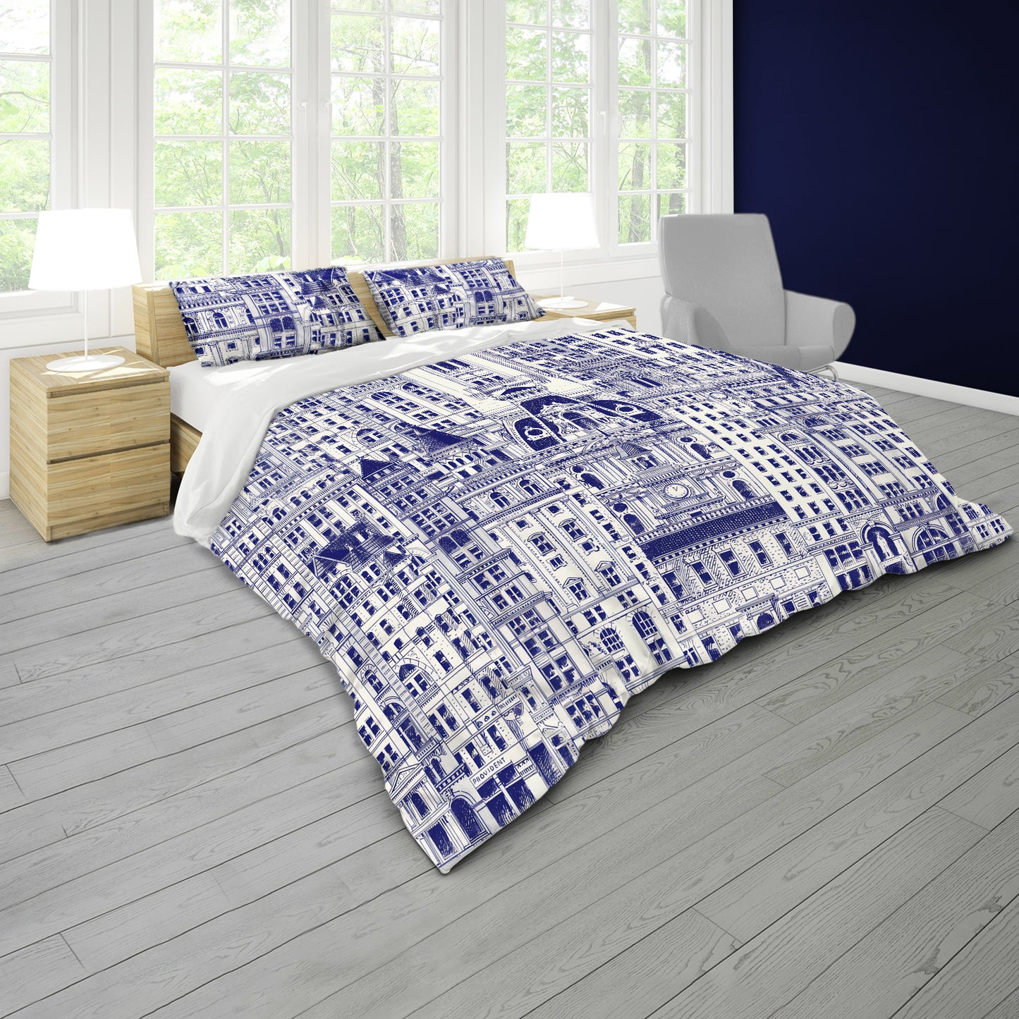Vintage Buildings Duvet Cover Set