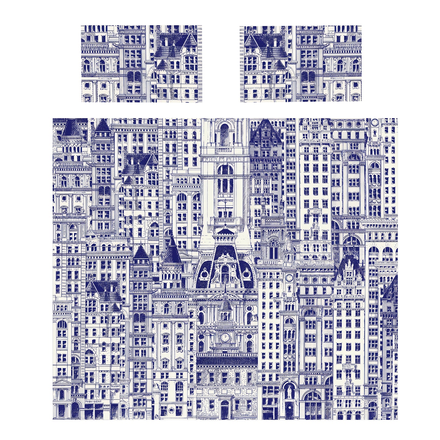 Vintage Buildings Duvet Cover Set