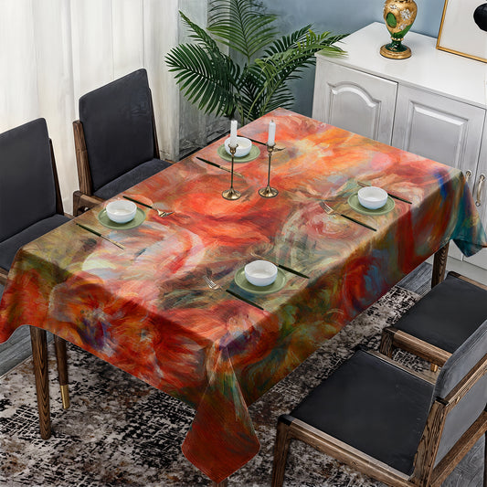 Vintage Canvas Rose Painting Rectangle Tablecloth By Mark Van Vuuren