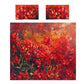 Vintage Crimson Floral Duvet Cover Set