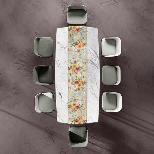 Vintage Floral Bloom Table Runner by Mark van Vuuren