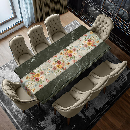 Vintage Floral Bloom Table Runner by Mark van Vuuren