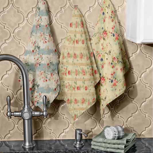 Vintage Floral Dish Cloth (Set of 3)