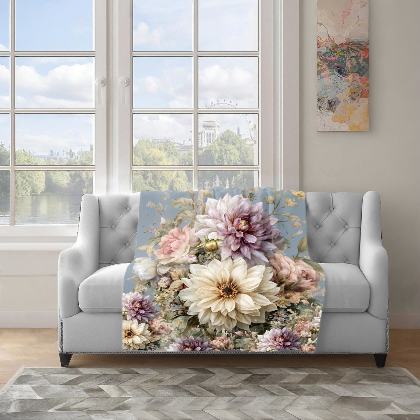 Vintage Flower Arrangement Light Weight Fleece Blanket by Mark van Vuuren