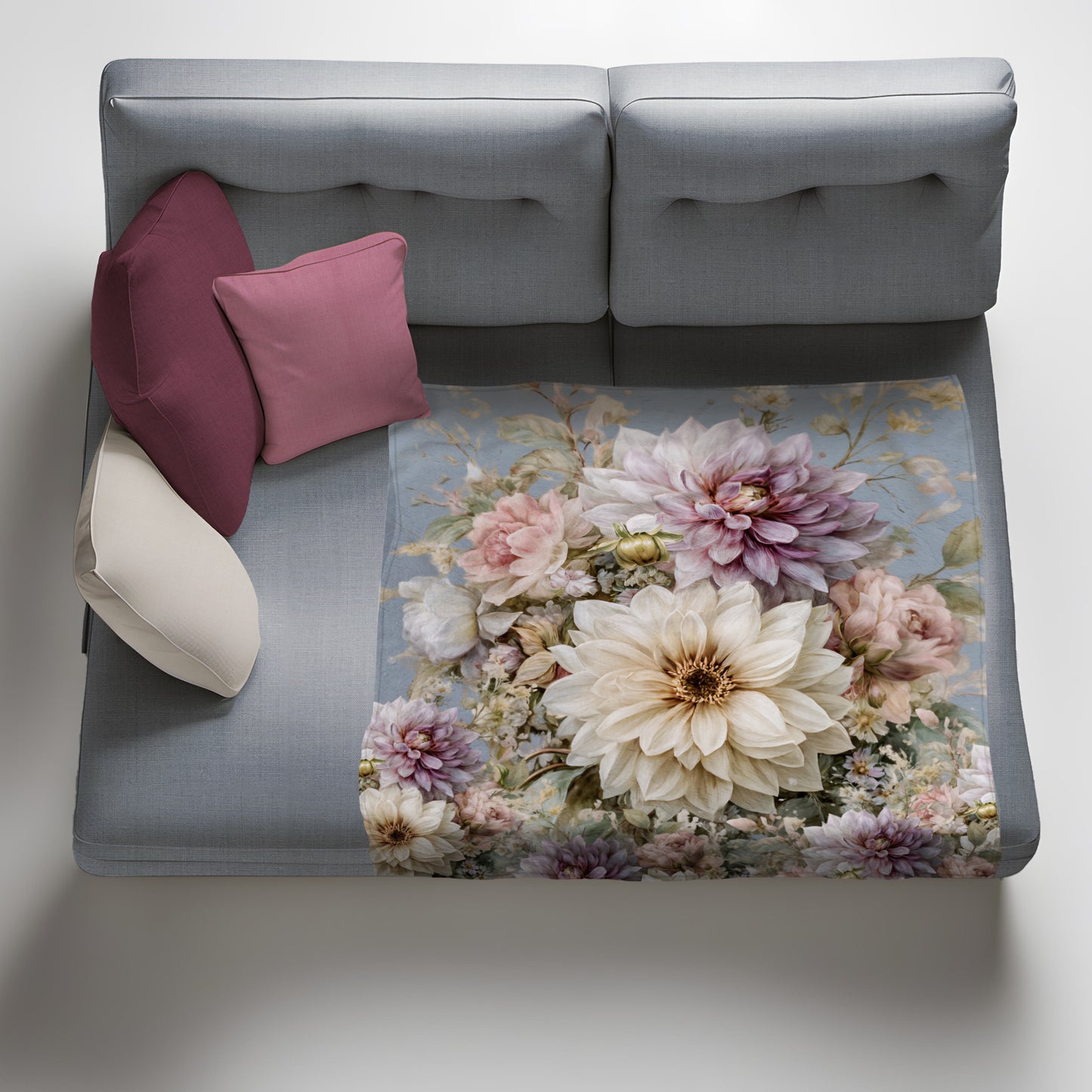 Vintage Flower Arrangement Light Weight Fleece Blanket by Mark van Vuuren
