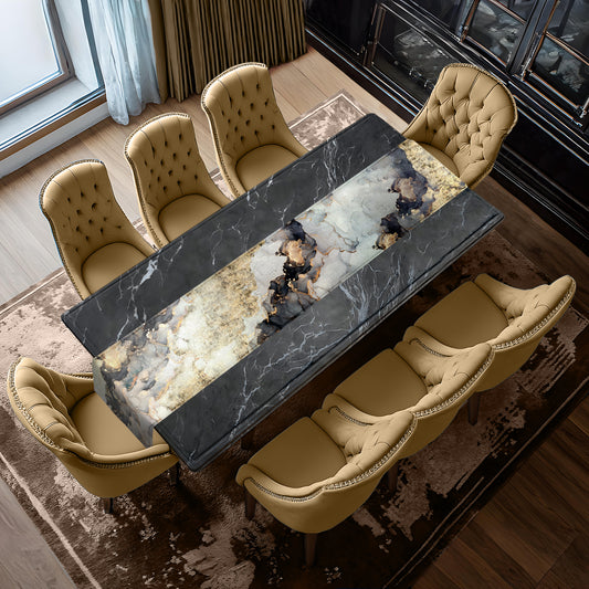 Vintage Golden Marble Table runner