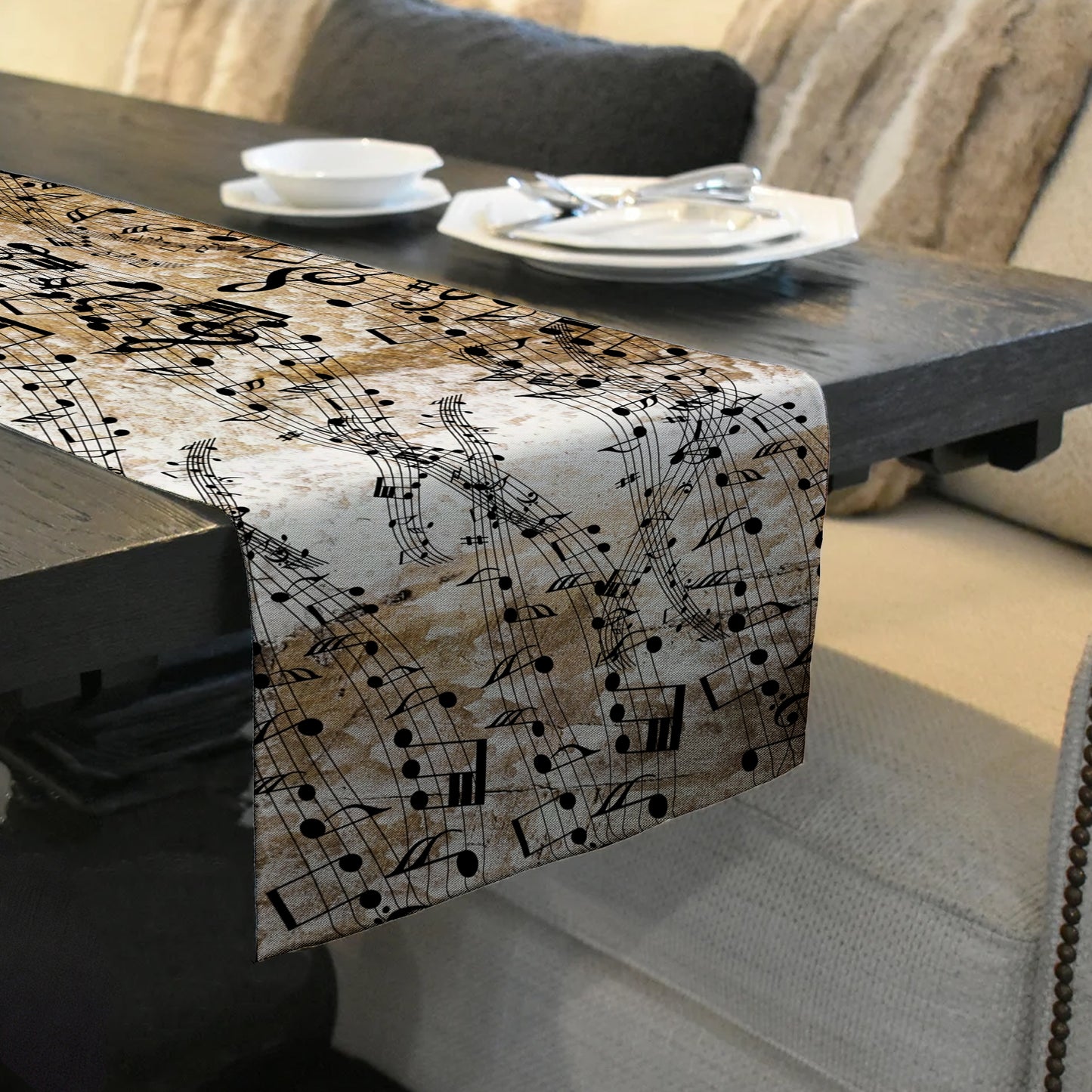 Vintage Music Notes Table Runner By Mark van Vuuren