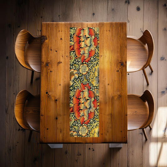 Vintage Orange Floral 160cm Table Runner