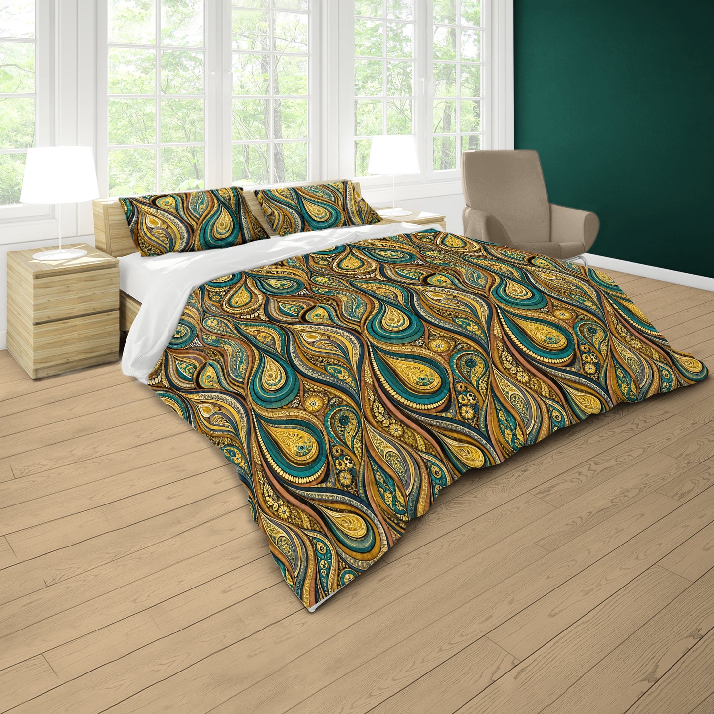 Vintage Paisley Flow Duvet Cover Set