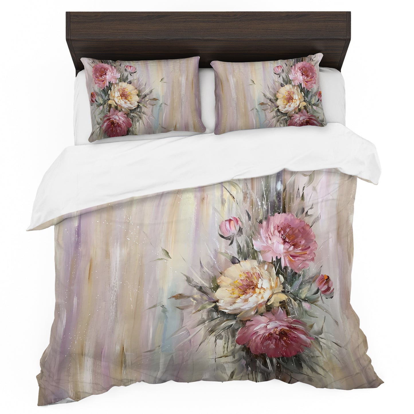 Vintage Peonies and Patina Duvet Cover Set