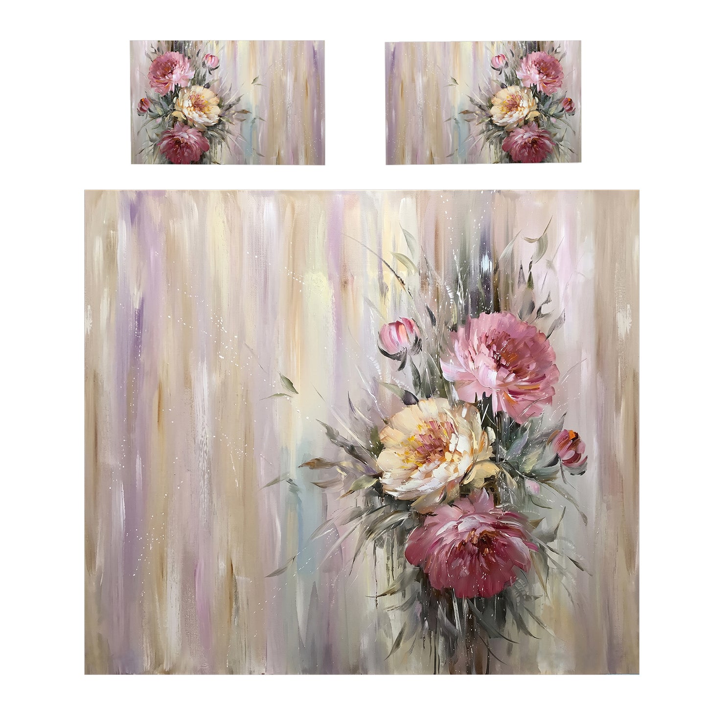 Vintage Peonies and Patina Duvet Cover Set