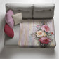 Vintage Peonies and Patina Light Weight Fleece