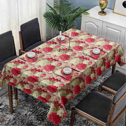 Vintage Peony & Cherry Rectangle Tablecloth