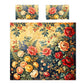 Vintage Peony & Damask Duvet Cover Set