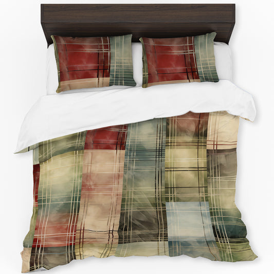 Vintage Plaid Duvet Cover Set